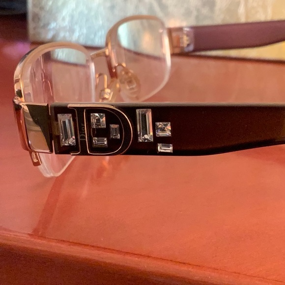 Christian Dior eyeglass frames, brown with crystals - Picture 6 of 9